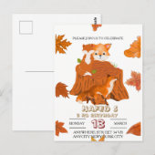Invitation d'anniversaire Animaux de la forêt : Fo (Devant / Derrière)