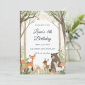 Invitation d'anniversaire Animaux de la Forêt - Fo (Debout devant)