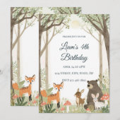 Invitation d'anniversaire Animaux de la Forêt - Fo (Devant / Derrière)