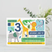 Invitation d'anniversaire Animaux de la jungle du (Debout devant)