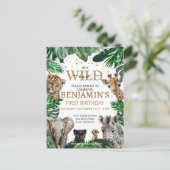 Invitation d'anniversaire Animaux de Safari Jungle (Debout devant)