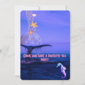 Invitation d'anniversaire Animaux Marins Aquarelle (Dos)