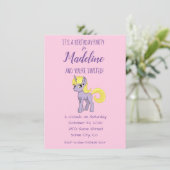 Invitation d'anniversaire Animé Licorne Rose (Debout devant)