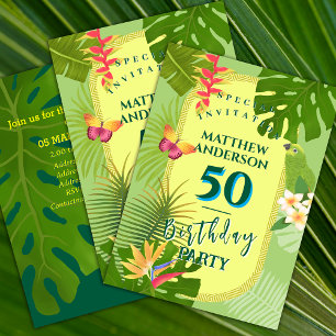Invitation d'anniversaire annuelle verte Paradis T