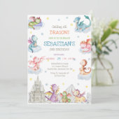 Invitation d'anniversaire Appel à tous les dragons (Debout devant)