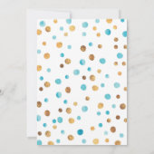 Invitation d'anniversaire | Aqua Bleu et confetti (Dos)