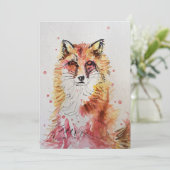 Invitation d'anniversaire aquarelle artistique ren (Debout devant)