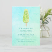 Invitation d'anniversaire aquarelle Popsicle d'été (Debout devant)