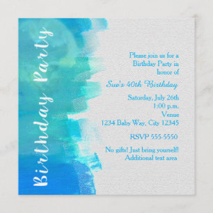 Invitation d'anniversaire aquarelle tropical bleu