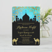 Invitation d'anniversaire Arabian Nights sarcelle  (Debout devant)