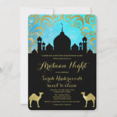Invitation d'anniversaire Arabian Nights sarcelle  (Devant)