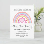 Invitation d'anniversaire Arc-en-ciel (Debout devant)