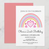 Invitation d'anniversaire Arc-en-ciel (Devant / Derrière)