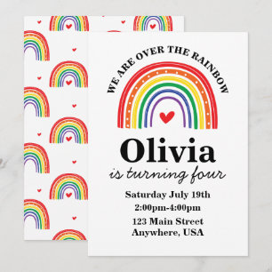 Invitation d'anniversaire arc-en-ciel 