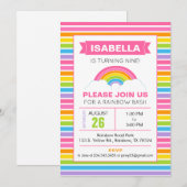 Invitation d'anniversaire Arc-en-ciel (Devant / Derrière)