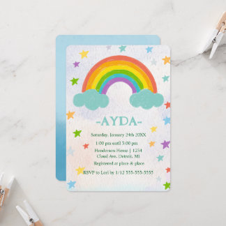 Invitation d'anniversaire Arc-en-ciel