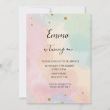 Invitation d'anniversaire Arc-en-Ciel