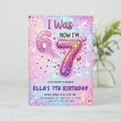 Invitation d'anniversaire arc-en-ciel J'avais 6 an (Debout devant)
