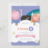 Invitation d'anniversaire - Arc en ciel mignon (Devant)
