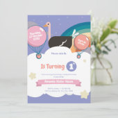 Invitation d'anniversaire - Arc en ciel mignon (Debout devant)