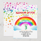 Invitation d'anniversaire arc-en-ciel mignonne (Devant / Derrière)