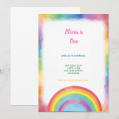 invitation d'anniversaire arc-en-ciel multicolore  (Devant / Derrière)