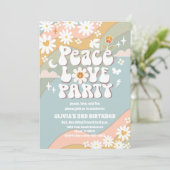 Invitation d'anniversaire Arc-en-ciel Rétro (Debout devant)