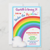 Invitation d'anniversaire Arc-en-ciel Sous l'arc-e (Devant)