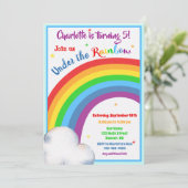 Invitation d'anniversaire Arc-en-ciel Sous l'arc-e (Debout devant)