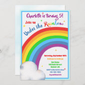 Invitation d'anniversaire Arc-en-ciel Sous l'arc-e (Devant / Derrière)