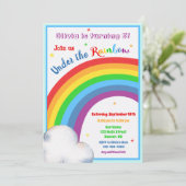 Invitation d'anniversaire Arc-en-ciel Sous l'arc-e (Debout devant)