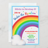 Invitation d'anniversaire Arc-en-ciel Sous l'arc-e (Devant / Derrière)