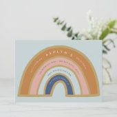 Invitation d'anniversaire arc-en-ciel vintage (Debout devant)