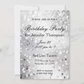 Invitation d'anniversaire | Argent simple (Devant)