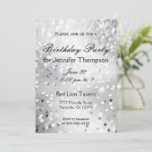 Invitation d'anniversaire | Argent simple (Debout devant)