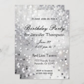 Invitation d'anniversaire | Argent simple (Devant / Derrière)