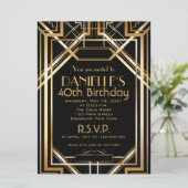 Invitation d'anniversaire Art Déco (Debout devant)