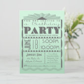 Invitation d'anniversaire Art Déco - Mention de st (Debout devant)