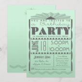 Invitation d'anniversaire Art Déco - Mention de st (Devant / Derrière)