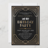 Invitation d'anniversaire Art Déco Roaring 20s (Devant)