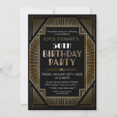 Invitation d'anniversaire Art Déco Roaring 20s (Devant)