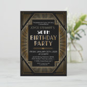 Invitation d'anniversaire Art Déco Roaring 20s (Debout devant)
