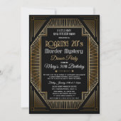 Invitation d'anniversaire Art Déco Roaring 20s (Devant)