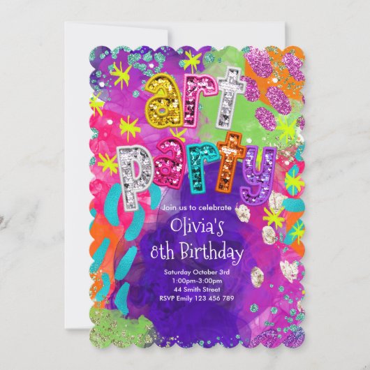 Invitation d'anniversaire Art Party (Devant)