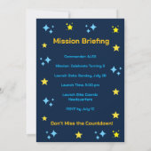 Invitation d'anniversaire astronaute dans l'espace (Dos)