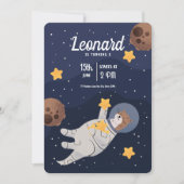 Invitation d'anniversaire astronaute espace, Espac (Devant)