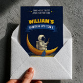 Invitation d'anniversaire Astronaute Lune Espace