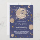 Invitation d'anniversaire Atteindre Quatre Étoiles (Devant)