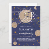 Invitation d'anniversaire Atteindre Quatre Étoiles (Devant / Derrière)
