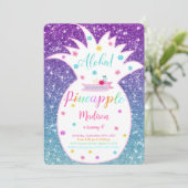 Invitation d'anniversaire au ananas modifiable (Debout devant)
